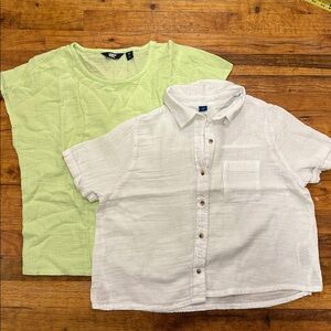 XS Gauze Top set- Lime and White